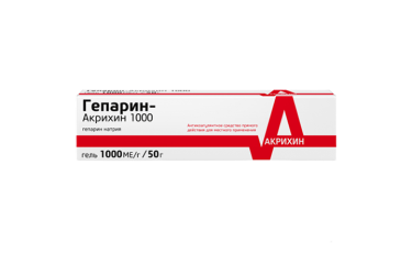 Гепарин-Акрихин 1000 1000МЕ/г гель д/нар прим 50г