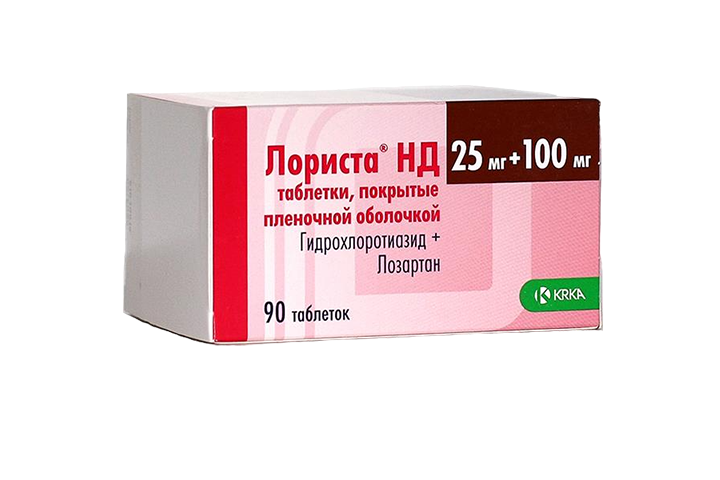 Лориста НД 25мг+100мг табл п/пл/о №90