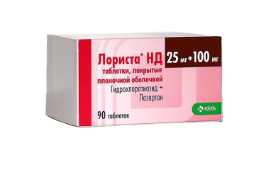 Лориста НД 25мг+100мг табл п/пл/о №90