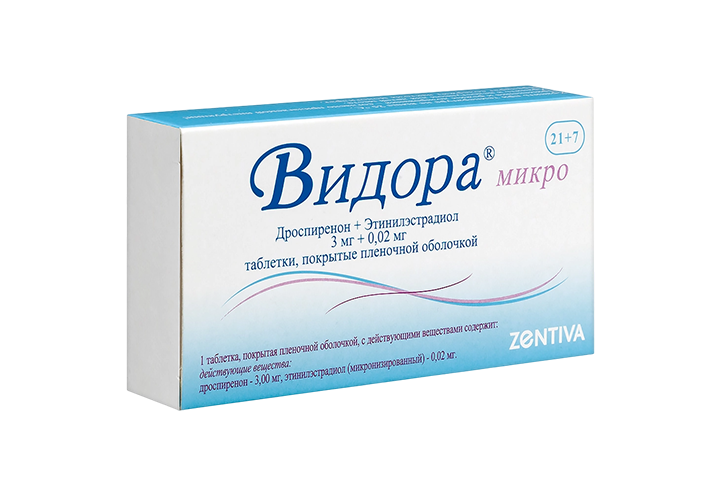 Видора микро 3мг+0,02мг табл п/пл/о №28