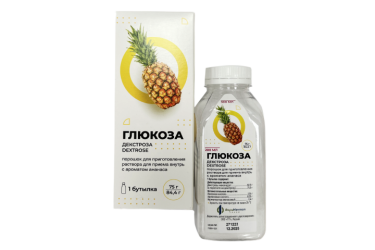 Глюкоза пор д/приг р-ра д/пр внутрь 75г бут №1 ананас