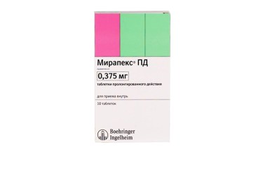 Мирапекс ПД 0,375мг табл пролонг №10