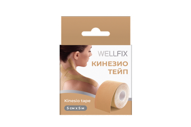 Веллфикс Кинезио тейп 5смх5м 1шт беж