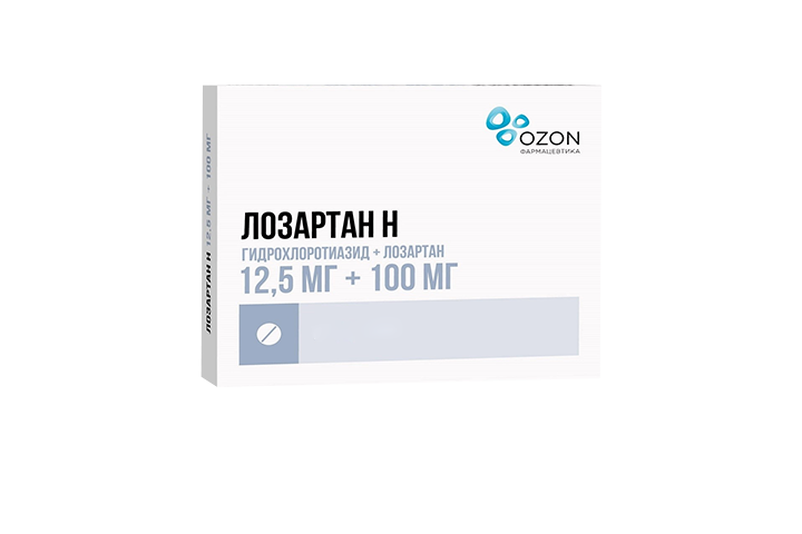 Лозартан-Н 12,5мг+100мг табл п/пл/о №90