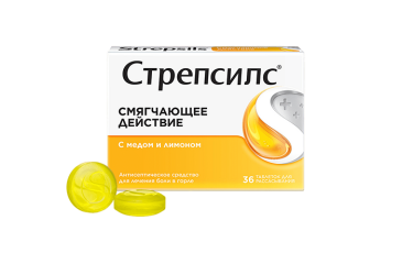 Стрепсилс мед/лимон табл д/рассас №36