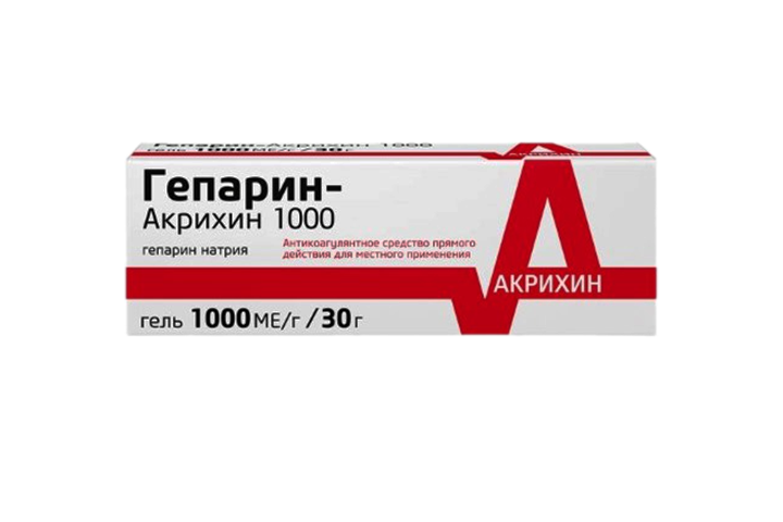 Гепарин-Акригель 1000 1000МЕ/г гель д/нар прим 30г