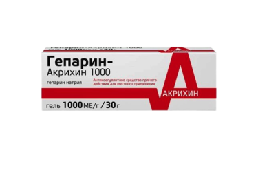 Гепарин-Акригель 1000 1000МЕ/г гель д/нар прим 30г