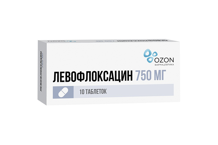 Левофлоксацин 750мг табл п/пл/о №10