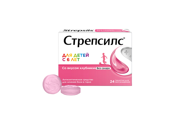 Стрепсилс табл д/рассас д/дет с 6лет №24 клубника