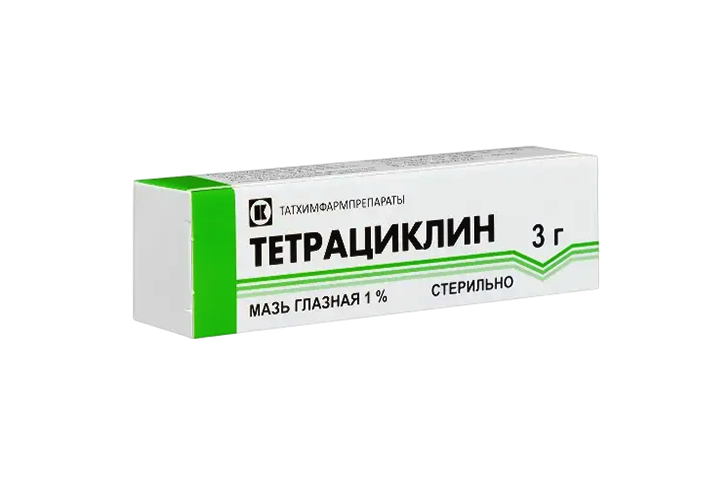 Тетрациклин 1% гл мазь 3г