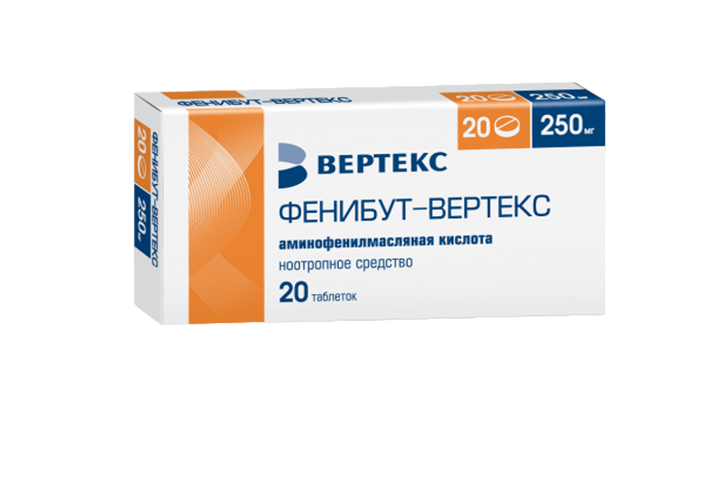 Фенибут-ВЕРТЕКС 250мг табл №20
