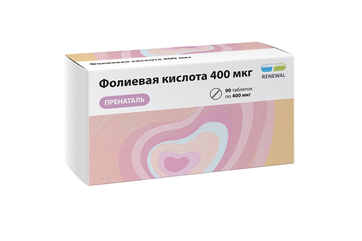 Фолиевая к-та 400мкг Пренаталь табл №90