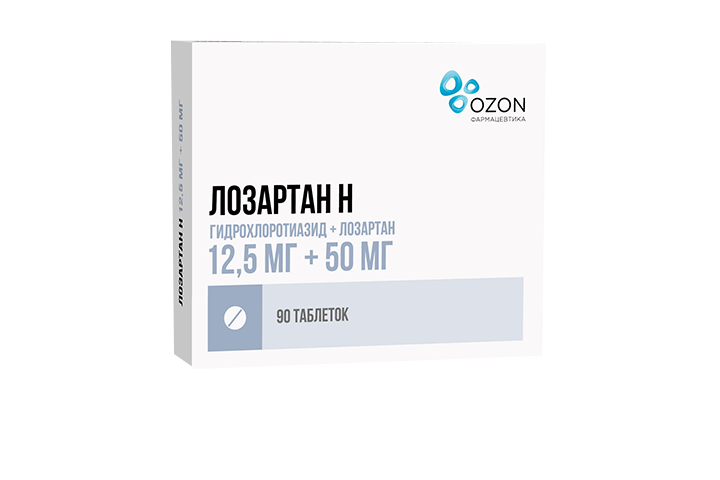 Лозартан-Н 12,5мг+50мг табл п/пл/о №90
