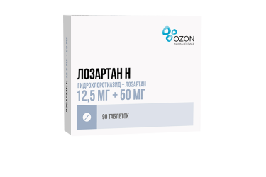 Лозартан-Н 12,5мг+50мг табл п/пл/о №90