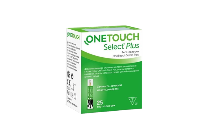 Тест-полоски д/опр. глюкозы One Touch Select Plus №25