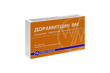 Дорамитцин ВМ 3000000МЕ табл п/пл/о №10